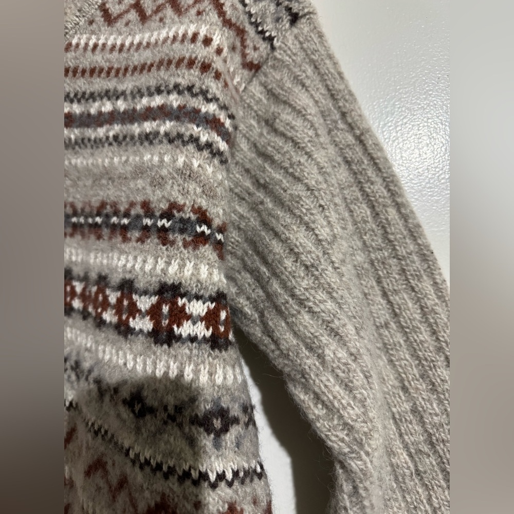 Woolrich Gray Brown Wool Blend Patterned Sweater … - image 5
